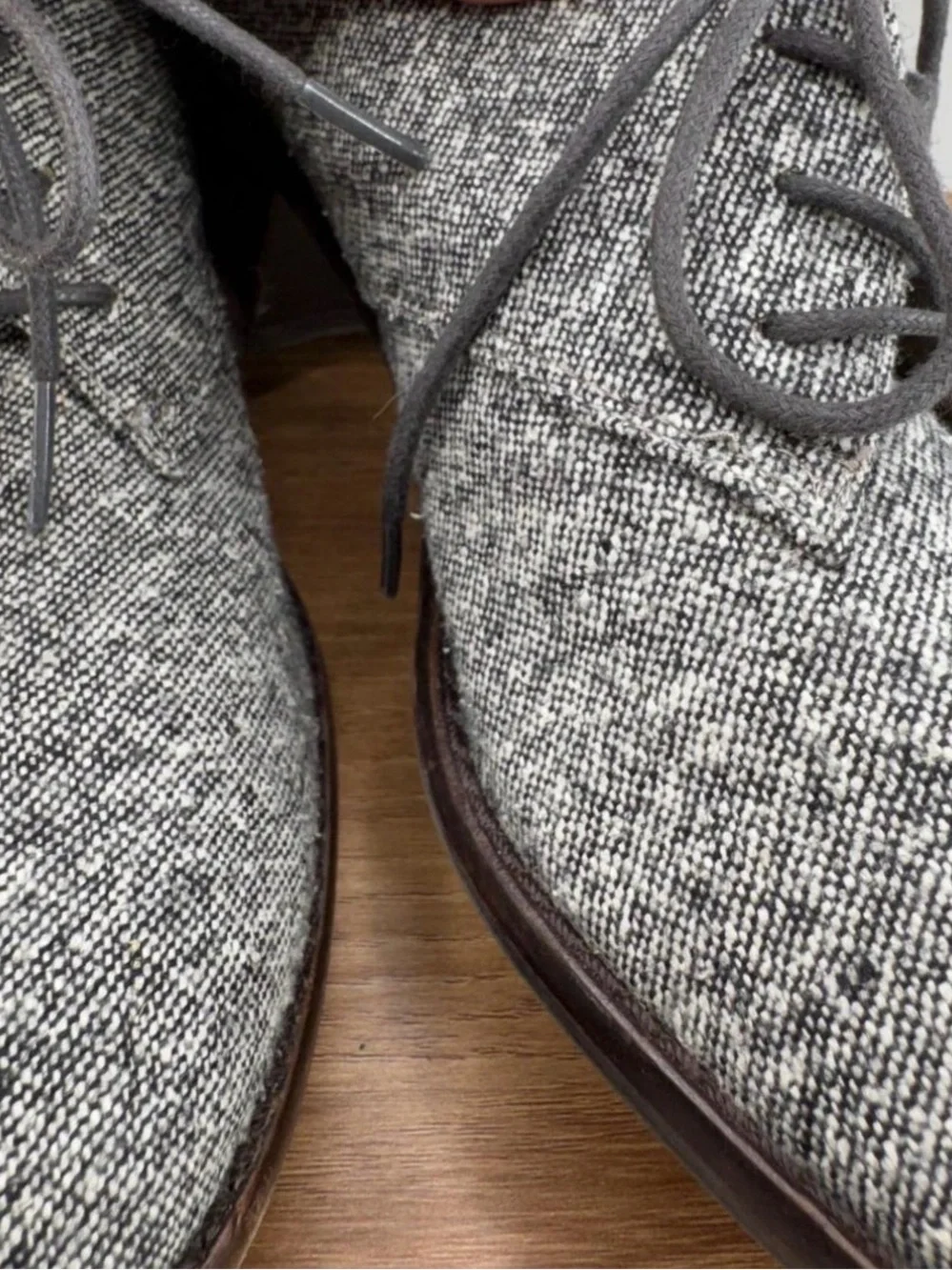 Louise et Cie Tweed Oxford Shoes Gray Leather Sole Size 8M / EU 38